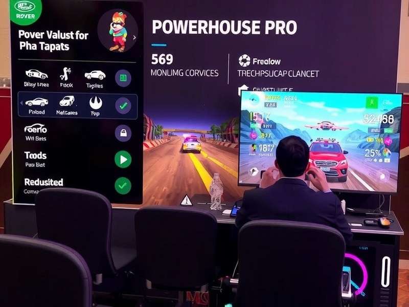 Rover Powerhouse Pro gameplay screenshot showing intense racing action